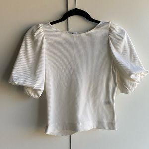 Puff Sleeve White Top